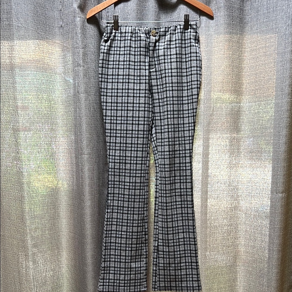 Polagram Gray and Black Plaid Pants